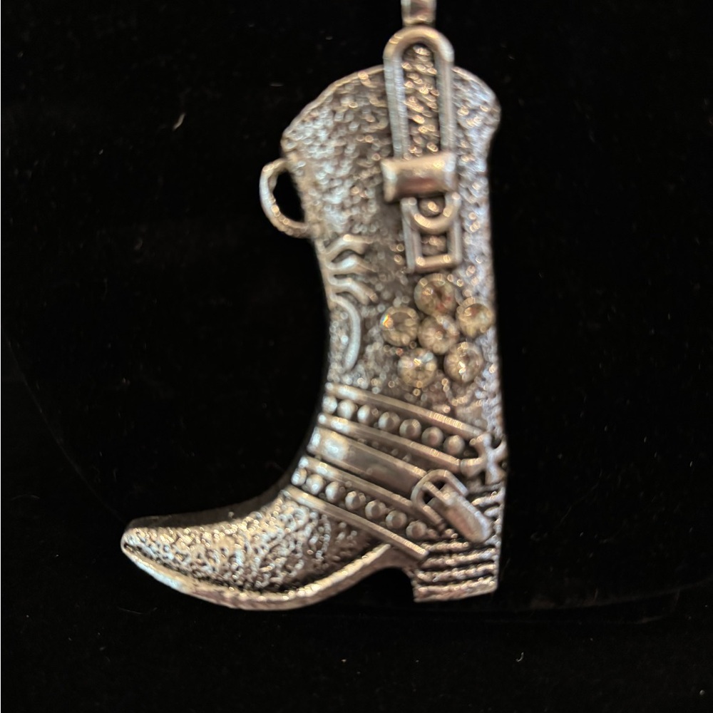 Silver Cowboy Boot Pendant